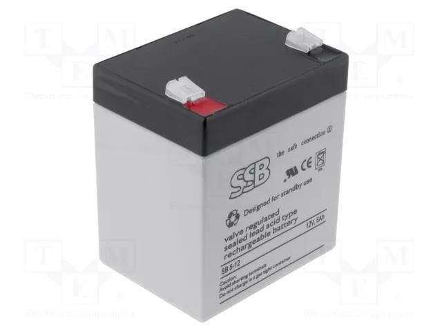 Re-battery: acid-lead; 12V; 5Ah; AGM; maintenance-free; 1.83kg SSB ACCU-HP5-12/S