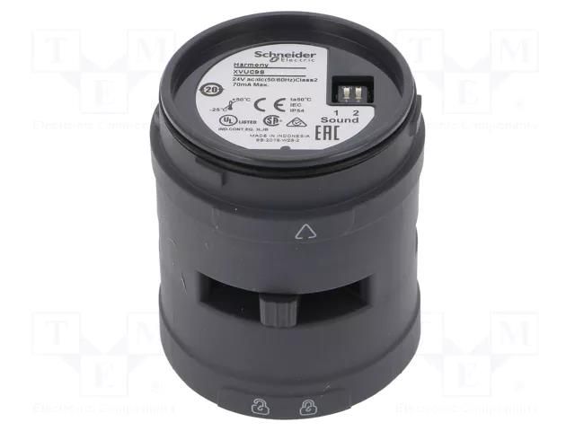 Module: sound signaller; black; 24VDC; 24VAC; IP54; Ø60mm; -25÷50°C SCHNEIDER ELECTRIC XVUC9S