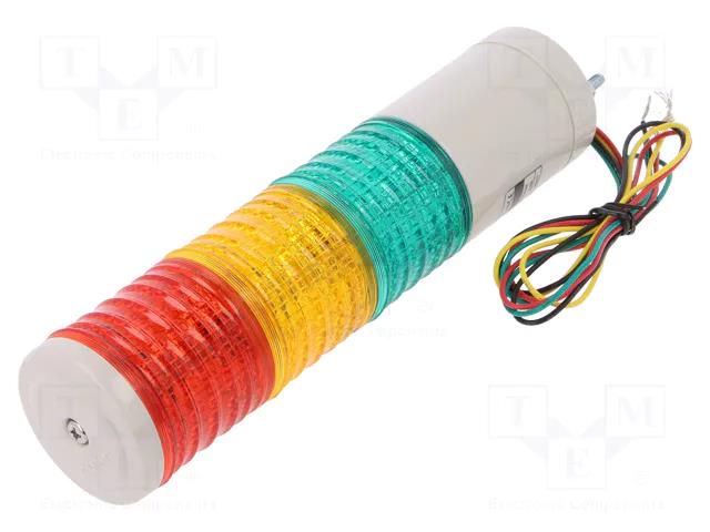 Signalling column; red/amber/green; LED; 24VDC; IP44; ST45L; ABS QLIGHT ST45ML324RAG