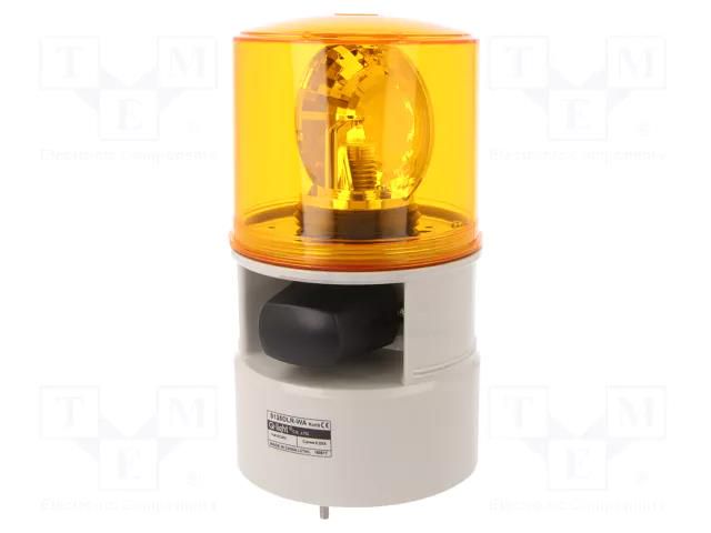 Signaller: lighting-sound; 24VDC; siren,rotating light; LED; IP54 QLIGHT S125DLR-WA-24-A