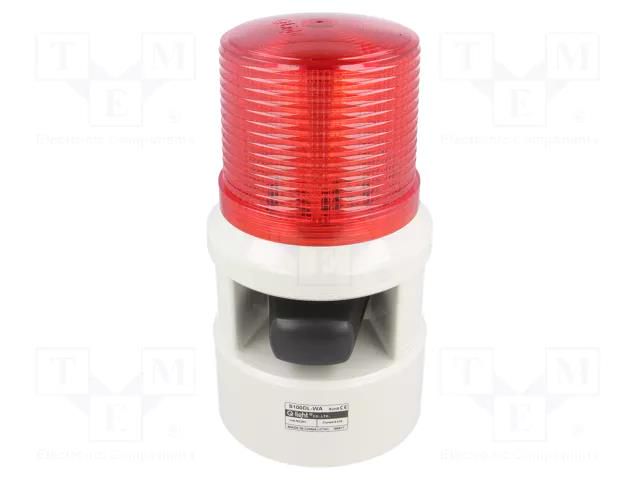 Signaller: lighting-sound; 24VDC; LED; red; IP54; Ø119x226mm; 103dB QLIGHT S100DL-WA-24-R