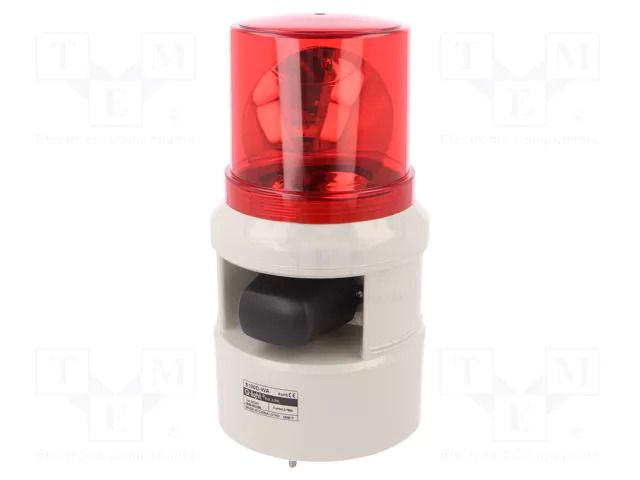 Signaller: lighting-sound; 24VDC; siren,rotating light; red; IP54 QLIGHT S100D-WA-24-R