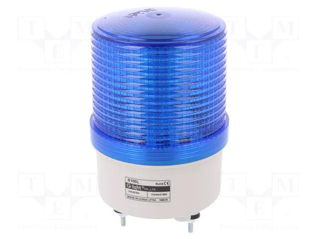 Signaller: lighting; continuous light,blinking light; blue; S100 QLIGHT S100L-24-B