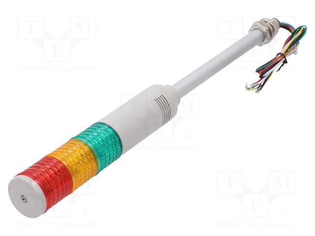 Signalling column; red/amber/green; LED; 24VDC; IP23; ST45L; ABS QLIGHT ST45LFBZ324RAG