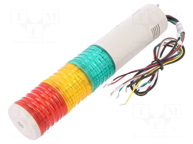 Signalling column; red/amber/green; LED; 24VDC; IP23; ST45L; ABS QLIGHT ST45MLFBZ324RAG