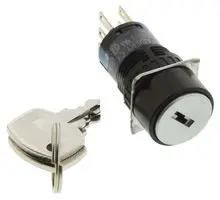 SWITCH, KEY OPERATED, DPDT, 3A, 250V AS6M-2KT2PA