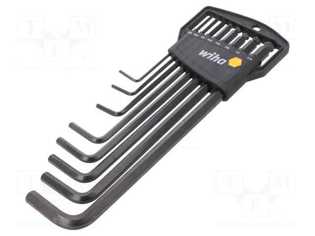 Wrench-set; inch,hex key,spherical; Chrom-vanadium steel; 8pcs. WIHA WIHA.01420