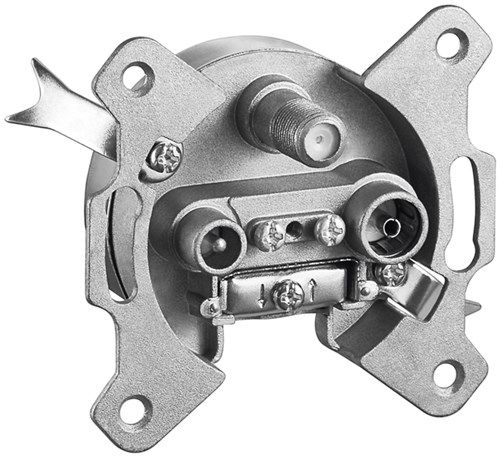 3-Hole Aerial Through Socket - with DC feed-through 67048