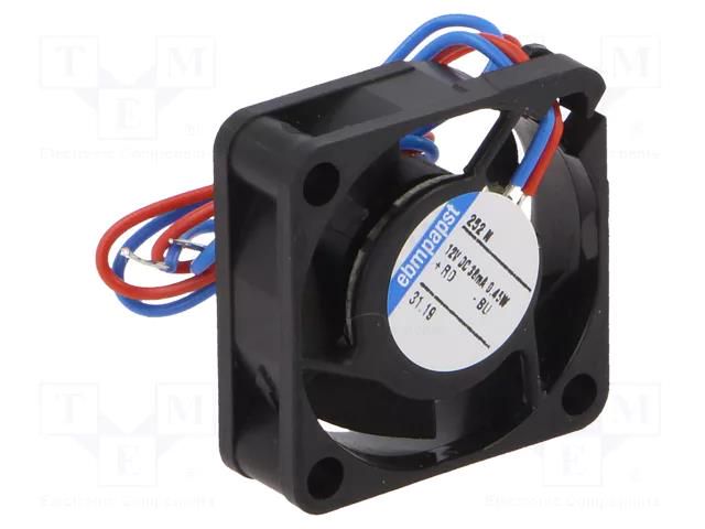 Fan: DC; axial; 12VDC; 25x25x8mm; 3.22m3/h; 15dBA; rolling; 600rpm EBM-PAPST 252N