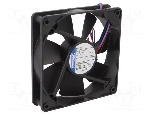 Fan: DC; axial; 24VDC; 119x119x25mm; 170m3/h; 43dBA; ball; Len: 0.31m EBM-PAPST 4414FD