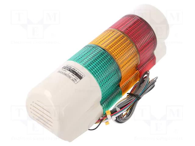Signalling column; red/amber/green; LED; 24VDC; IP54; QWTD; ABS QLIGHT QWTDLWS324RAG