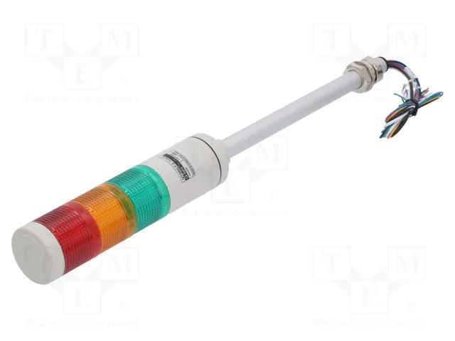 Signalling column; red/amber/green; LED; 24VDC; IP65; QTG50; ABS QLIGHT QTG50LF324RAG