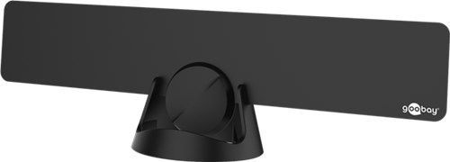 Ultra-Flat Active Full HD DVB-T2 Indoor Antenna, incl. LTE/4G Filter, black - with up to 16 dBi gain for weak received signal 67183