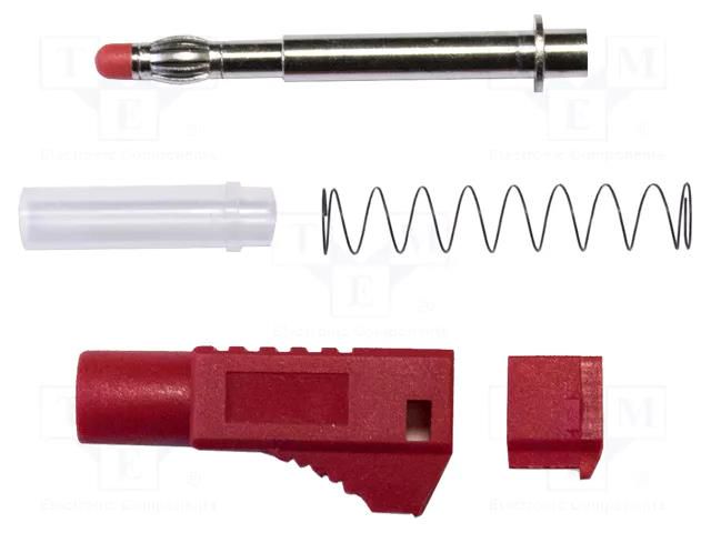 Connector: 4mm banana; plug; 45A; 1kVAC; red; soldered; brass MUELLER ELECTRIC BU-3261410-2