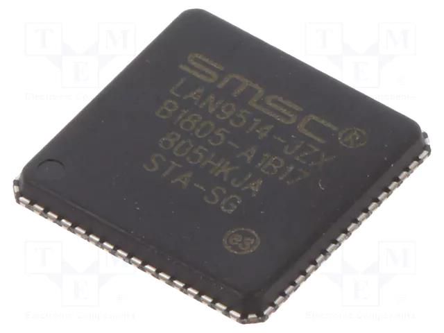 IC: Ethernet controller; 10/100Base-T; Ethernet,USB x4; QFN64 MICROCHIP TECHNOLOGY LAN9514-JZX