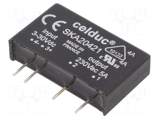 Relay: solid state; SPST-NO; Ucntrl: 3÷30VDC; 5A; 12÷275VAC; SKA CELDUC SKA20421