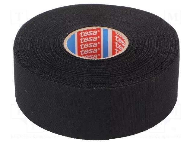 Tape: textile; W: 38mm; L: 25m; Thk: 0.3mm; Automotive; black; 150°C TESA TESA-51006-38/25
