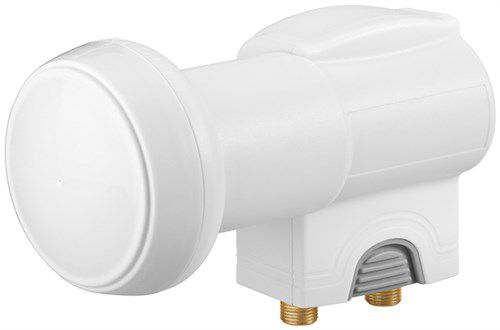 Universal Twin LNB, grey-white - digital SAT LNB (DVB-S2) for 2 participants (8K, 4K, UHD, HDTV, 3D) 67270