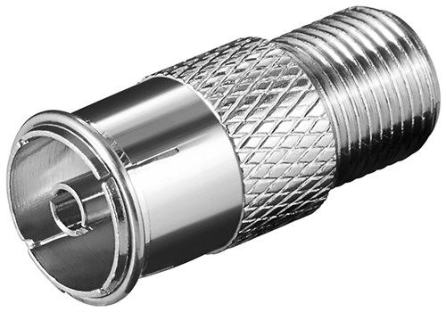 F Adapter: F Socket > Coaxial Socket - copper-zinc adapter plug 67320