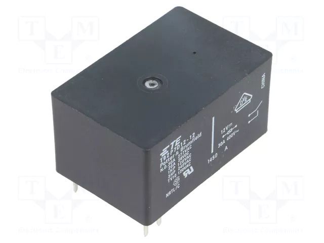 Relay: electromagnetic; DPST-NO; Ucoil: 12VDC; 30A; max.600VAC TE Connectivity T92P7D12-12