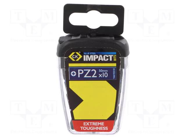 Screwdriver bit; Pozidriv®; PZ2; Overall len: 50mm; 10pcs. C.K CK-T4560-PZ2LD10