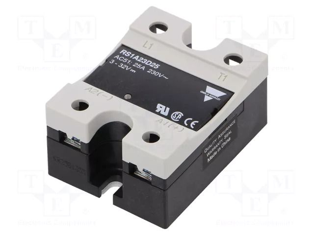 Relay: solid state; Ucntrl: 3÷32VDC; 25A; 42÷265VAC; RS1; 1-phase CARLO GAVAZZI RS1A23D25