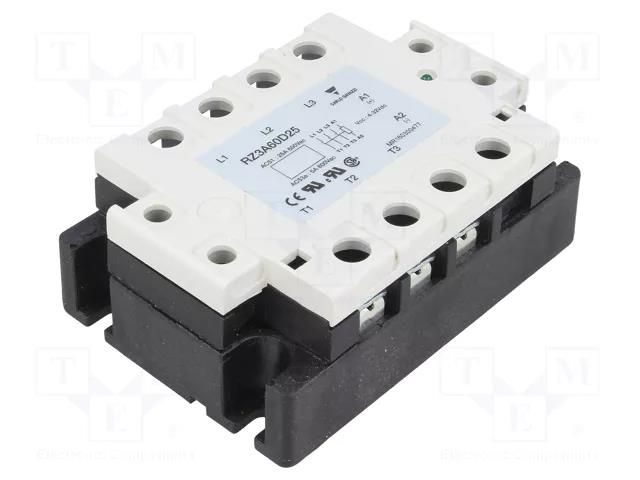 Relay: solid state; 25A; Uswitch: 42÷660VAC; 3-phase; -30÷80°C CARLO GAVAZZI RZ3A60D25
