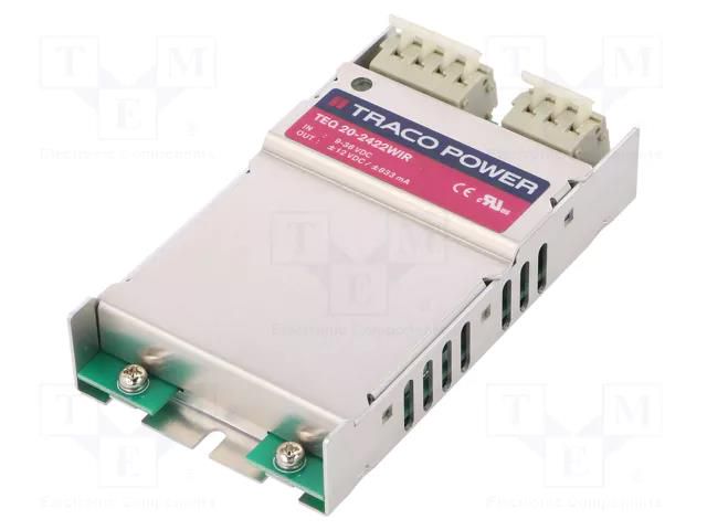 Converter: DC/DC; 20W; Uin: 9÷36VDC; Uout: 12VDC; Uout2: -12VDC TRACO POWER TEQ20-2422WIR