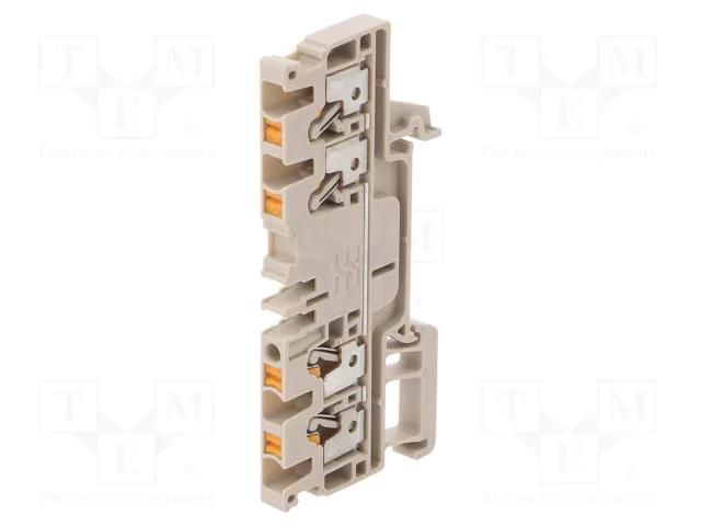 Splice terminal: rail; 24A; spring clamp; beige; wemid; 2.5mm2 WEIDMÜLLER A4C2.5