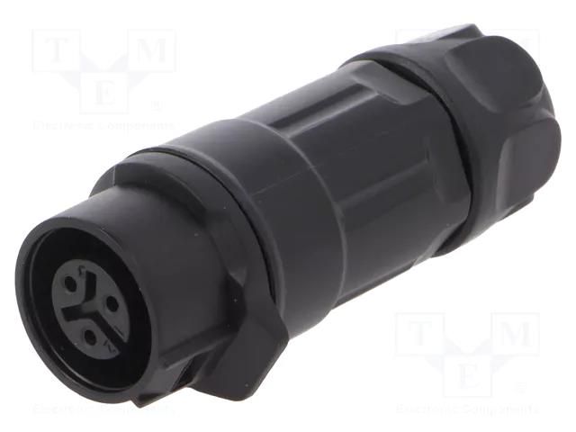 Connector: circular; plug; female; MRD; 5A; PIN: 3; IP67; straight AMPHENOL COMMUNICATIONS SOLUTIONS MRDAH03M15000