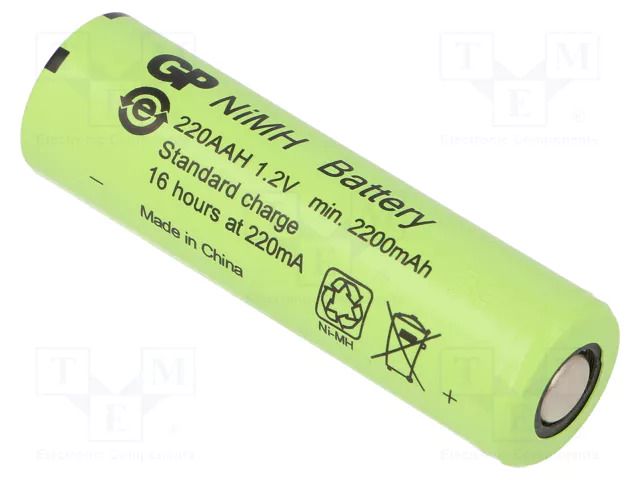 Re-battery: Ni-MH; AA; 1.2V; 2200mAh; Ø14.5x49.5mm GP ACCU-AA/2200STD-GP