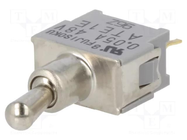 Switch: toggle; Pos: 3; SP3T; ON-OFF-ON; 0.05A/48VAC; 0.05A/48VDC Nidec Copal Electronics ATE1E-2M3-10-Z