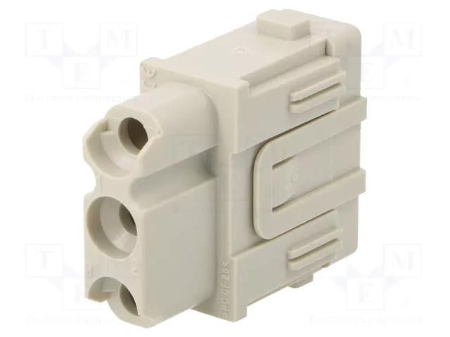 Connector: HDC; module; female; MIXO; PIN: 3; 40A; 690V; w/o contacts ILME CX034F