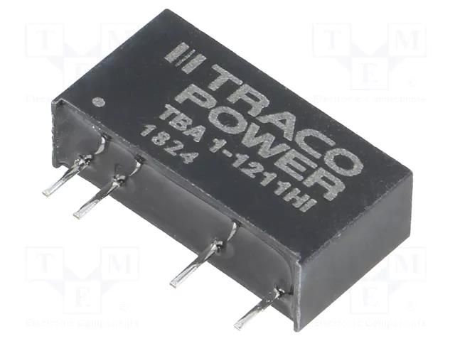 Converter: DC/DC; 1W; Uin: 10.8÷13.2VDC; Uout: 5VDC; Iout: 200mA TRACO POWER TBA1-1211HI