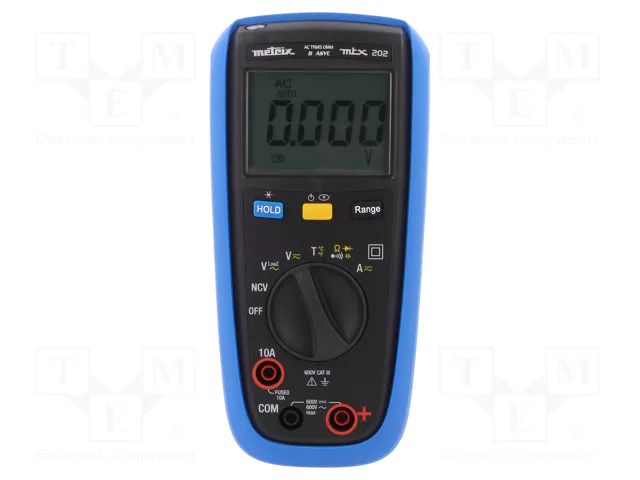 Digital multimeter; LCD; (4000); VDC: 4V,40V,400V,600V; True RMS METRIX MTX202