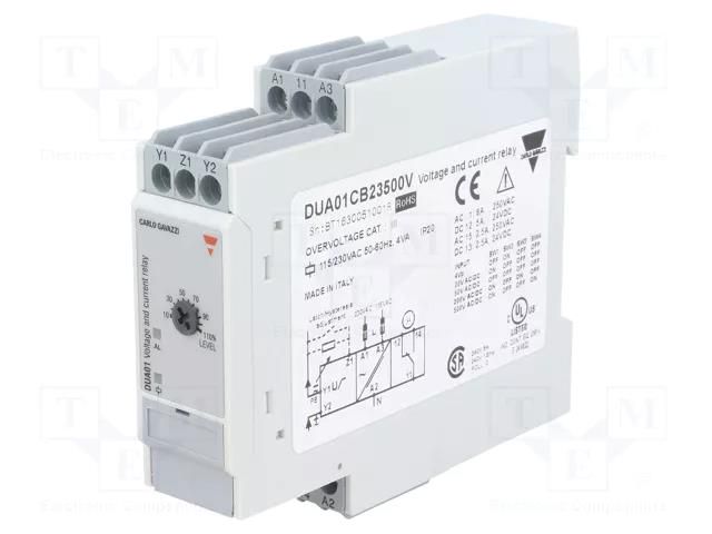 Current monitoring relay; AC/DC voltage,AC/DC current; DUA CARLO GAVAZZI DUA01CB23500V