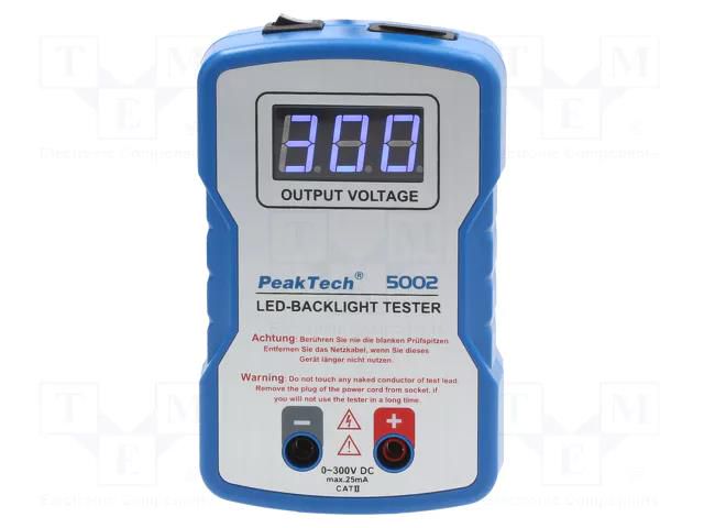 Tester: tester; LED; 25mA; 0÷300VDC; 100÷240VAC PEAKTECH PKT-P5002