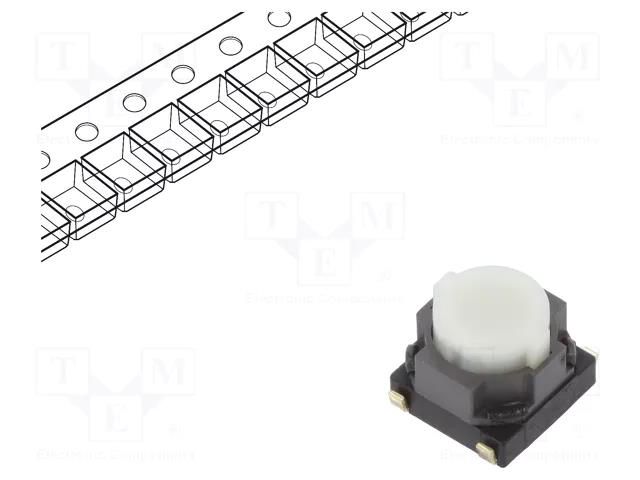 Microswitch TACT; SPST; Pos: 2; 0.02A/15VDC; SMT; none; 6.1x6x3.5mm PANASONIC EVQP1K05M