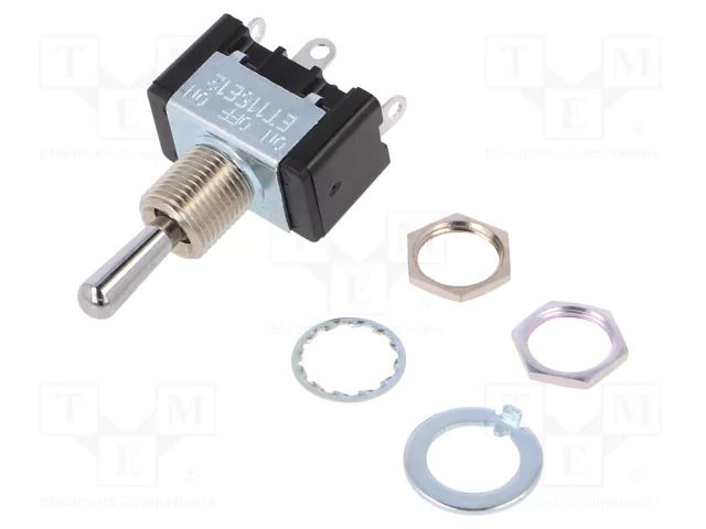 Switch: toggle; Pos: 3; SP3T; ON-OFF-ON; 15A/125VAC; ET Nidec Copal Electronics ET115E12-Z