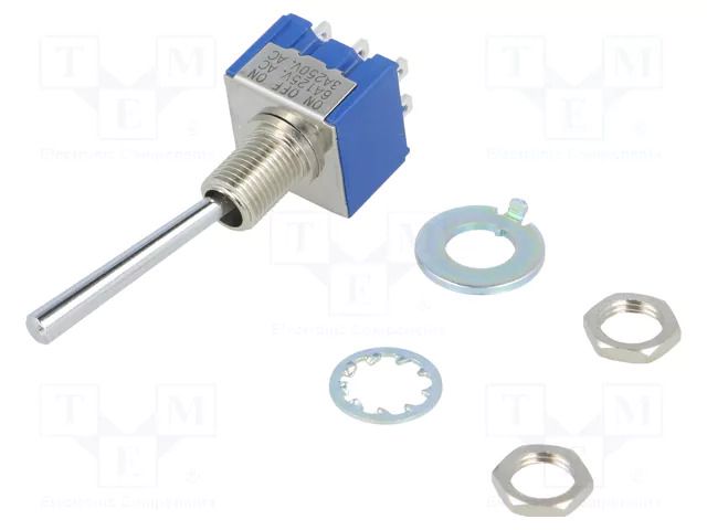 Switch: toggle; Pos: 3; DP3T; ON-OFF-ON; 6A/125VAC; 8; -30÷85°C Nidec Copal Electronics 8D2021-Z