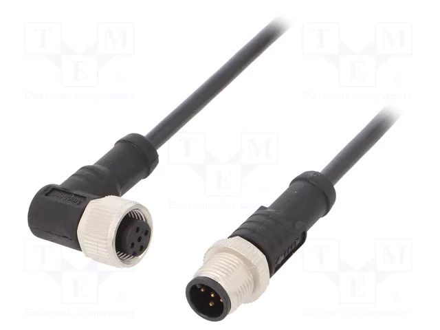 Cable: for sensors/automation; PIN: 5; with metal nut; plug; 60V AMPHENOL LTW M12A05ML12AFRSB001
