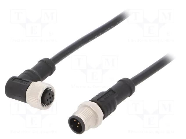 Cable: for sensors/automation; plug; PIN: 5; 1m; Insulation: PVC AMPHENOL LTW M12A05ML12AFRSD001