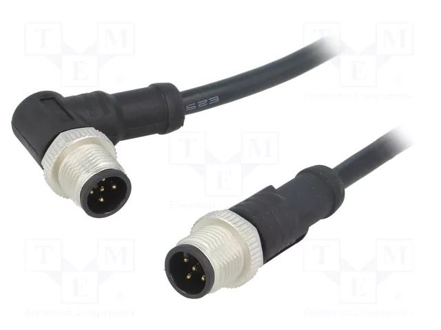 Cable: for sensors/automation; PIN: 5; with metal nut; plug; 60V AMPHENOL LTW M12A05ML12AMRSD001