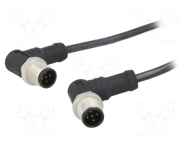 Cable: for sensors/automation; PIN: 5; with metal nut; plug; 60V AMPHENOL LTW M12A05MR12AMRSB001