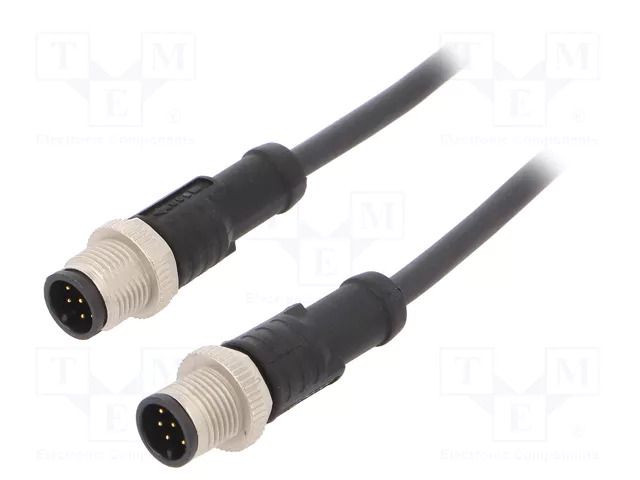 Cable: for sensors/automation; PIN: 8; with metal nut; plug; 30V AMPHENOL LTW M12A08ML12AMLSB001