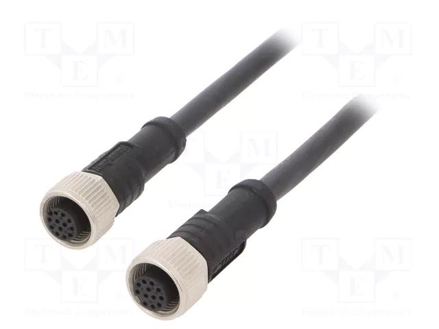 Cable: for sensors/automation; PIN: 12; with metal nut; plug; 30V AMPHENOL LTW M12A12FL12AFLSB001