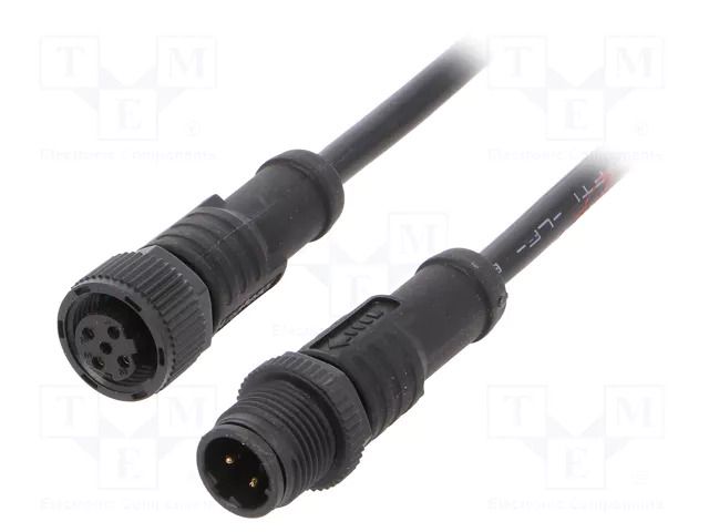 Cable: for sensors/automation; PIN: 4; with plastic nut; plug AMPHENOL LTW MSDP04MLSDPFLSD001