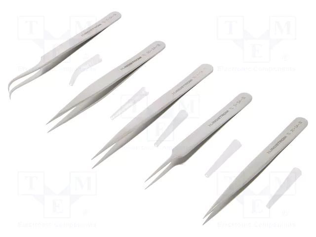 Tweezers-set; for precision works; 5pcs. LINDSTRÖM SA.9857