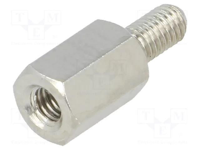 Screwed spacer sleeve; 8mm; Int.thread: M3; Ext.thread: M3; brass DREMEC TFM-M3X8/DR214K