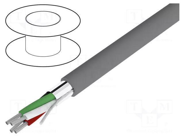 Wire; Alpha Essential C&C; 4x18AWG; shielded,Al-PET foil; PVC ALPHA WIRE 2424C-SL001